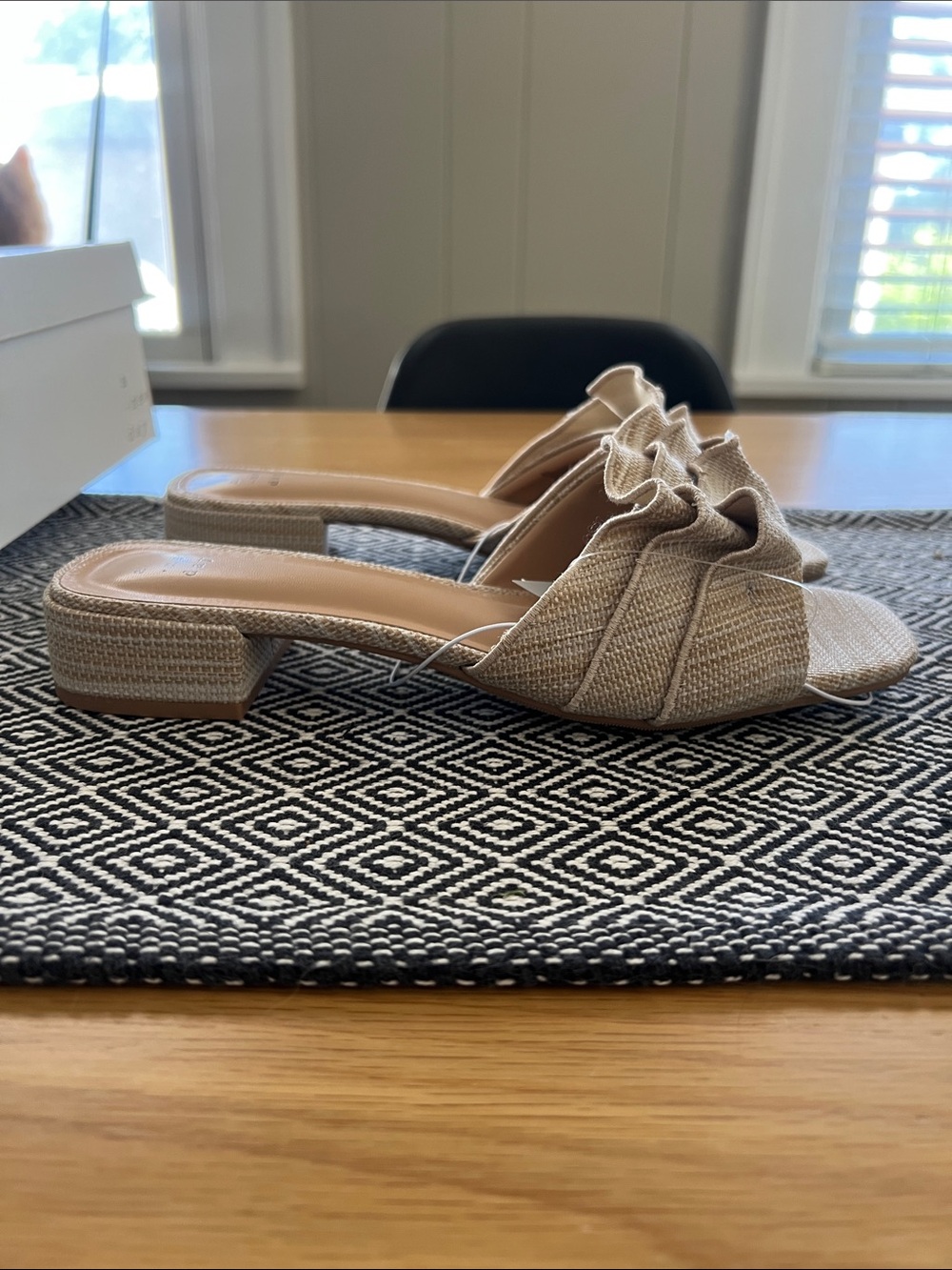Beige Ruffle Sandal - Picture 2 of 6